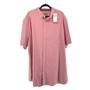 The Foundry Men’s 3XLT Garnet Rose Stretch Cotton Button Shirt Short Sleeve NWT